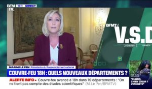 Marine Le Pen sur le couvre-feu à 18h: "Ce qui fonctionne, c'est le télétravail"