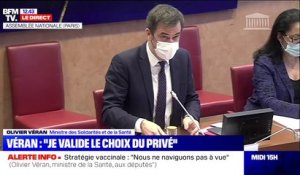 Vaccin: Olivier Véran "valide le choix du privé"