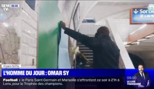 Omar Sy assure lui-même la promotion de "Lupin" dans le métro parisien