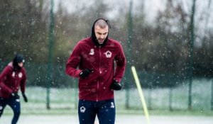 Vidéo : l'entraînement du jour sous les flocons lillois