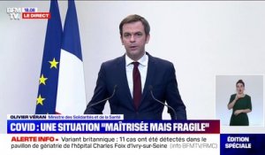 Olivier Véran sur le variant britannique: "Chaque jour, il y aurait entre 200 et 300 nouvelles contaminations" en France