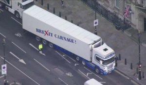 "Brexit carnage": des chauffeurs de camions manifestent contre le Brexit dans les rues de Londres