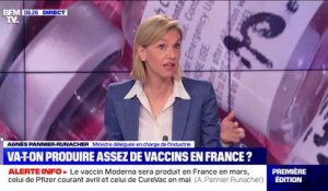 Agnès Pannier-Runacher sur les vaccins franaçais: "Il n'y a pas de perte d'opportunité", "Valneva avait choisi en 2013 de ne plus fabriquer en France"