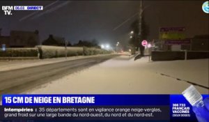 Jusqu'à 15 cm de neige recensés en Bretagne