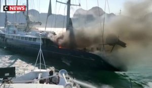 Bernard Tapie : son ancien voilier «Le Phocéa» ravagé par les flammes