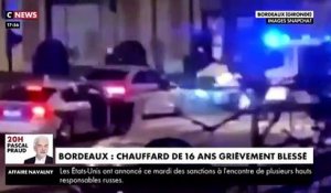 Bordeaux - Les images choc d'un jeune homme de 16 ans au volant d'une voiture sur qui la police ouvre le feu après une course-poursuite et qui refuse d'obtempérer