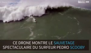 Un drone filme le sauvetage spectaculaire de Pedro Scooby à Nazaré