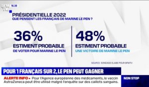 Présidentielle 2022: 48% des Français estiment probable une victoire de Marine Le Pen, selon un sondage Elabe