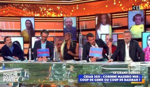 La colère de Cyril Hanouna contre son chroniqueur Stéphane Tapie qui traite de "laideron" Corinne Masiero nue lors de la cérémonie des César