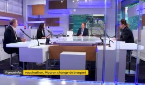 Le changement de cap d'Emmanuel Macron concernant la campagne de vaccination contre le Covid-19, les critiques contre l'UNEF... Les informés du matin du mercredi 24 mars