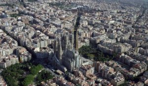 Le chantier de la Sagrada Familia vu du ciel