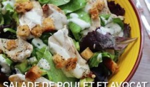 Salade poulet avocat et croûtons & herbes de Provence