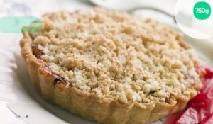 Tarte rhubarbe amandine en crumble