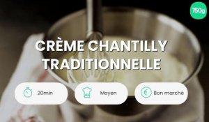 Crème chantilly traditionnelle