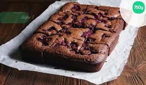 Brownie fondant aux framboises