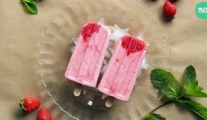 Popsicles aux fraises et au yaourt