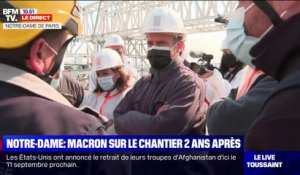 "On a travaillé 24h sur 24, 6 jours sur 7 pour rattraper les cas contacts": les ouvriers de Notre-Dame rencontrent Emmanuel Macron