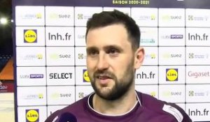 Pablo Marrochi après la victoire d'Istres Provence Handball contre Ivry