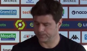 Football - Ligue 1 - Mauricio Pochettino en conférence de presse après Metz 1-3 PSG