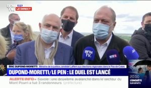 Éric Dupond-Moretti juge les propos de Marine Le Pen sur les bracelets anti-rapprochement "d'une indécence incroyable"