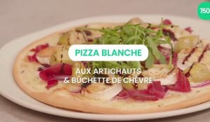 Pizza blanche aux artichauts & bûchette de chèvre