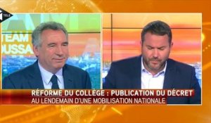 Réforme du collège : Bayrou appelle à une "manifestation nationale"