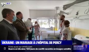 Deux Ukrainiens se marient à l'hôpital de Percy, où le marié se fait soigner