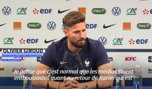 Football: "Karim est une arme supplémentaire pour l'équipe de France", selon Giroud