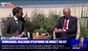 "Nous avons besoin de coopération": Emmanuel Macron s'exprime en direct du G7 aux côtés de Joe Biden