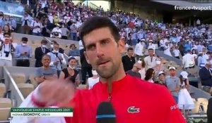 VIDÉO. Roland-Garros 2021 : "un rêve qui se réalise" affirme Novak Djokovic après son titre à Paris