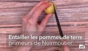 Hasselback de la mer aux pommes de terre primeurs de Noirmoutier