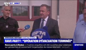 Emmanuel Berthier, préfet d’Ille-et-Vilaine, annonce la fin de l’évacuation de la rave-party à Redon