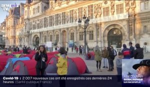 À Paris, un campement de 250 tentes s'installe sur le parvis de l'Hôtel de ville en soutien aux migrants