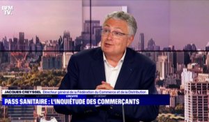 Jacques Creyssel: "Il y a eu unanimité pour dire qu'il faut que ça soit les centres commerciaux de plus de 20 000 m² qui soient concernés" par le pass sanitaire - 13/07
