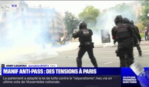 Manifestation anti-pass sanitaire: quelques tensions avec les forces de l'ordre à Paris