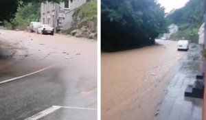 L'arrivée d'une inondation à Dinant