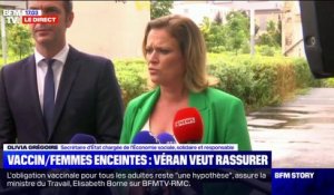 "Vaccinons-nous et surtout quand on est enceinte": Olivia Grégoire, secrétaire d'État, reçoit se fait vacciner par Olivier Véran