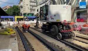 Rénovation des voies du tramway à Strasbourg durant l'été 2021