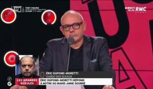 Eric Dupond-Moretti appelle en direct "Les grandes gueules"
