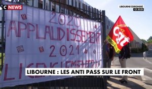 Manifestation anti pass devant l'hôpital de Libourne