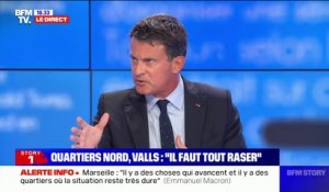 Pour Manuel Valls, "il faut reconstruire totalement" Marseille et "une solidarité pour construire de la mixité sociale"