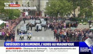 Obsèques de Jean-Paul Belmondo: le corbillard quitte l'église Saint-Germain-des-Prés