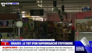 Orages dans le Gard: une partie de la toiture d'un supermarché s'est effondrée