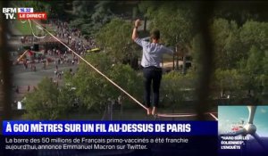 Paris: le funambule Nathan Paulin s'est élancé depuis la Tour Eiffel