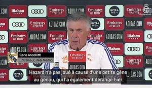 5e j. - Ancelotti : "Difficile pour Hazard d'enchaîner les matches"