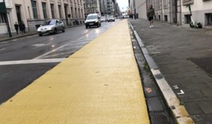 Nouvelle piste cyclable sur la Rue de la Loi à Bruxelles