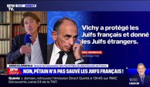 Arno Klarsfeld: Éric Zemmour "essaye de sauver la mémoire de ceux qui ont commis les crimes et ôte à la population française et à l'Église de France son rôle salvateur dans la protection des juifs"