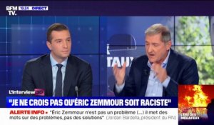 Jordan Bardella: "Je ne crois pas qu'Éric Zemmour soit raciste"