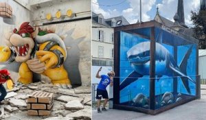 Ce street artiste réalise des graffitis en 3D et le rendu est juste exceptionnel