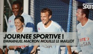 Journée sportive pour Emmanuel Macron